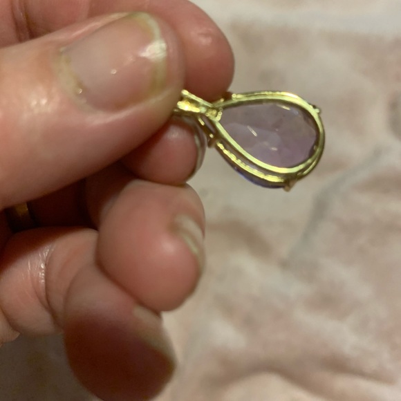 Estate 5 ct Amethyst Pendant solid 14k - Picture 4 of 5